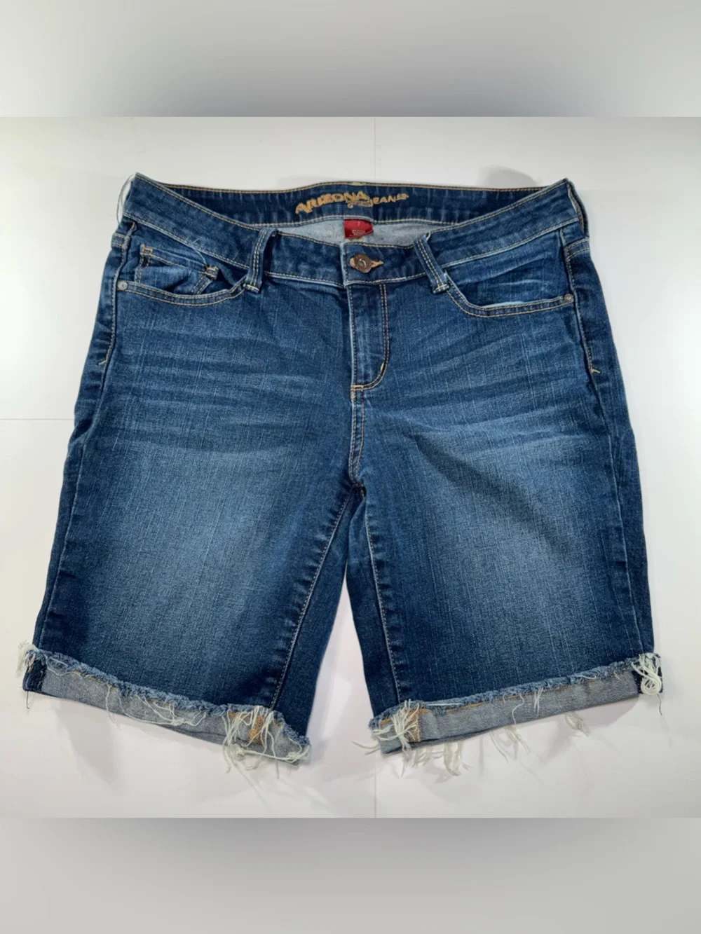 Arizona Jean Company Blue Denim Boyfriend Shorts 8inch inseam